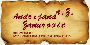 Andrijana Zamurović vizit kartica